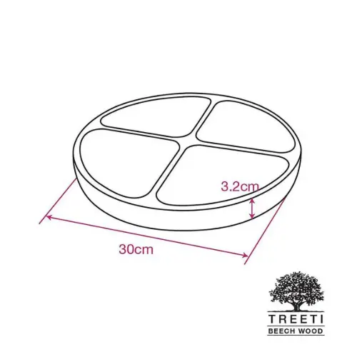 اردورخوری چوبی گرد چهار خانه تیریتی کوچک B2124