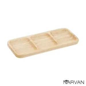 تخته سرو چوبی مستطیل سه خانه نارون R2914