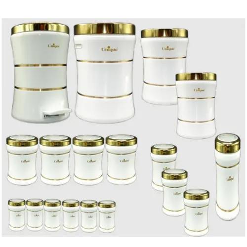 4615 ست 18 پارچه یونیک کلاسیک سفید درب طلایی