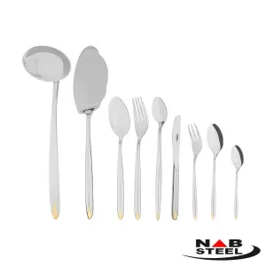 سرویس 124 پارچه ناب استیل مدل پالرمو (دور طلایی)