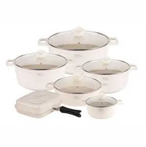 سرویس قابلمه گرانیتی 15 پارچه نالینو رنگ کرم