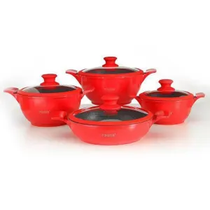 سرویس قابلمه گرانیتی 8 پارچه فورته مدل اسکار (قرمز)