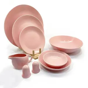 سرویس 30 پارچه سرامیکی چینی نور کلارا صورتی با لعاب مقاوم