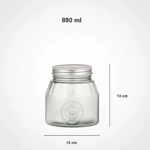 سایز-بانکه-شیشه-ای-890-میلی-لیتر-درب-فلزی-لیمون