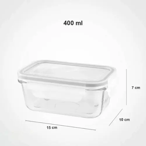 ظرف-شیشه-ای-مستطیل-400-میلی-لیتر-لیمون-سفید