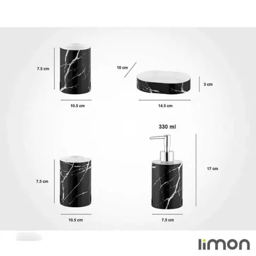 اقلام سرویس بهداشتی ماربل مشکی کروم