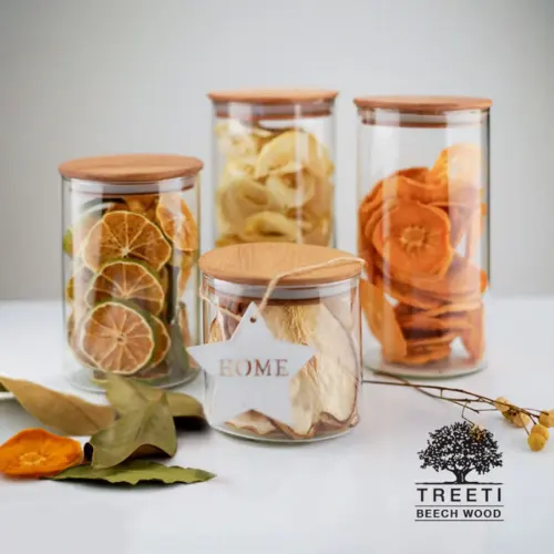 بانکه حبوبات با درب چوبی تریتی