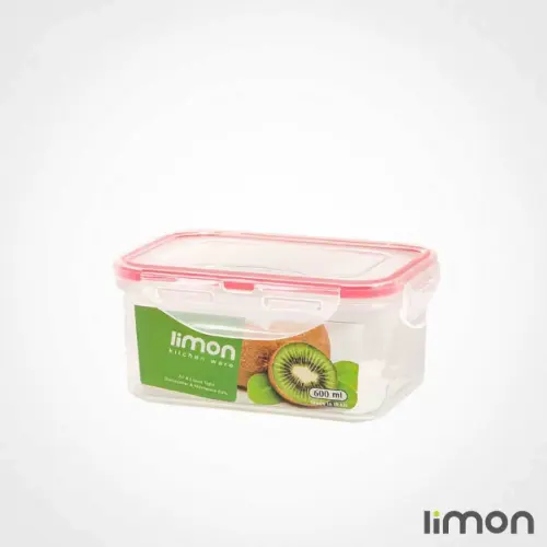 ظرف فریزری مستطیل 600 میلی لیتری لیمون