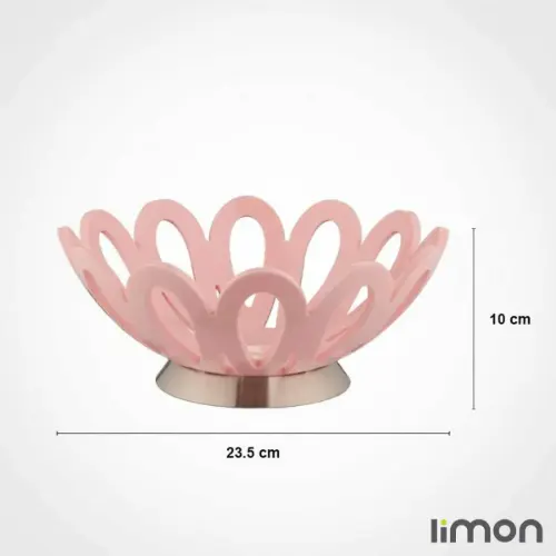 سبد میوه کوچک پایه استیل لیمون
