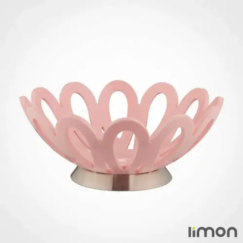 سبد میوه کوچک پایه استیل لیمون