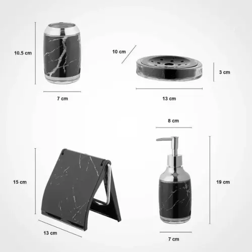 ست سرویس بهداشتی 2 جداره رومانتیک طرح ماربل