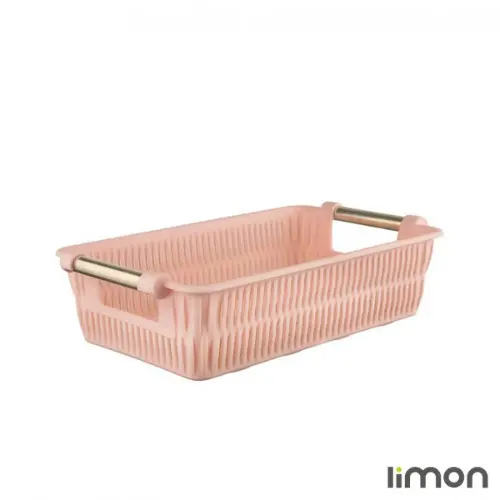 سبد طرح بامبو دسته استیل لیمون سایز 2