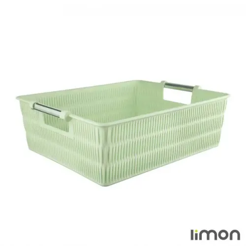 سبد طرح بامبو دسته استیل لیمون سایز 1