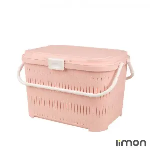 سبد پیک نیک درب دار کوتاه بامبو لیمون