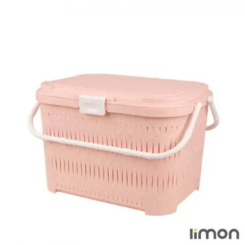 سبد پیک نیک درب دار کوتاه بامبو لیمون