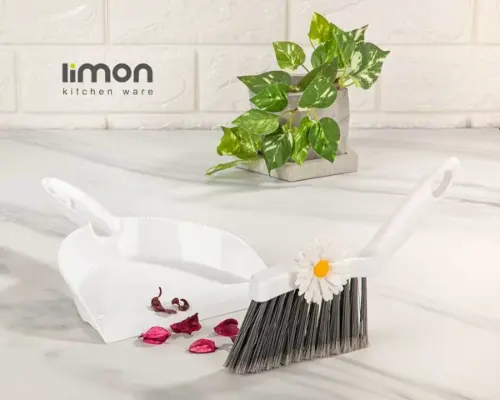 ست فرچه و خاک انداز فانتزی لیمون