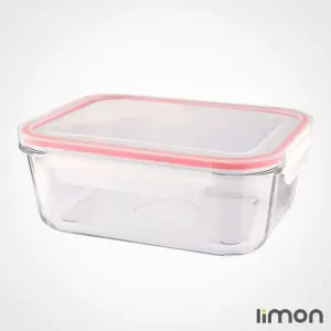 ظرف شیشه ای مستطیل 17 لیتر لیمون