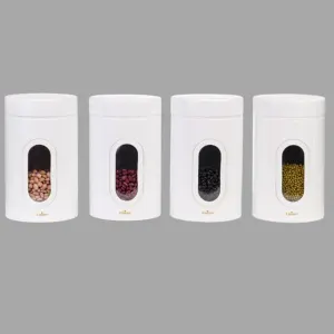 قوطی حبوبات 1.8 پنجره دار سفید یونیک UN-5985