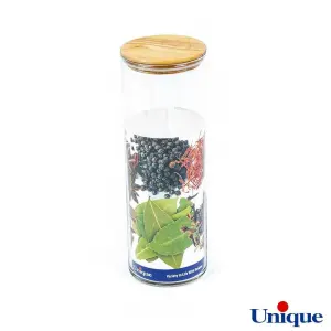 بانکه حبوبات شیشه ای درب چوبی 1800 یونیک UN-1270