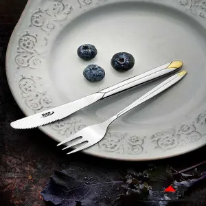 سرویس 98 پارچه ناب استیل مدل پالرمو (طلایی)