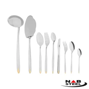 سرویس 116 پارچه ناب استیل مدل پالرمو با جعبه کادویی (طلایی)