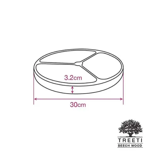 اردورخوری چوبی گرد سه خانه تیریتی راش بزرگ