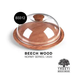 ظرف کیک چوبی با درب شیشه ای تیریتی بزرگ B 3312