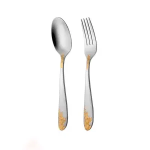 انتخاب سرویس-قاشق-چنگال-غذا-خوری-ناب-استیل-مدل-امپریال-دور-طلایی