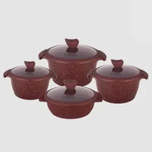 سرویس قابلمه 8 پارچه داخل سرامیک قرمز