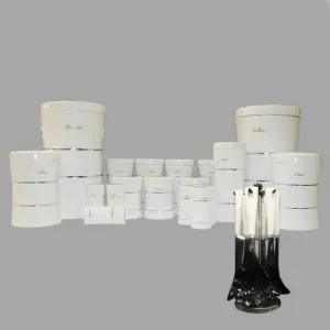 سرویس-آشپزخانه-25-پارچه-کمرباریک-خطی-تمام-سفید-یونیک-UN-4715