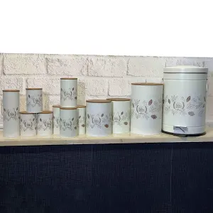 سرویس 12 پارچه فانتزی کرم پاییز درب بامبو یونیک UN-8011