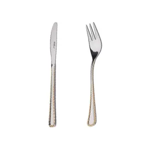 کارد-و-چنگال-میوه-خوری-ناب-استیل-مدل-برلین-دورطلایی