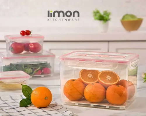 ظرف فریزری چهار قفل صنعت متوسط لیمون 75 لیتری