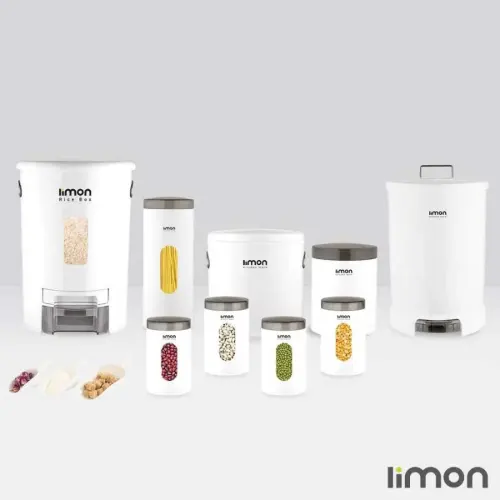 سرویس آشپزخانه گرد لیمون 9 پارچه لیمون درب شفاف