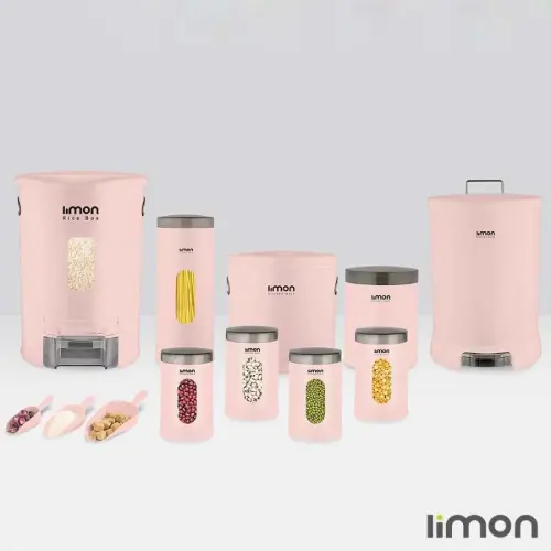 سرویس آشپزخانه گرد لیمون 9 پارچه لیمون درب شفاف