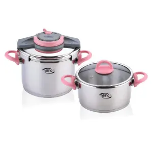 زودپز دوقلو نالینو 6 لیتری رنگ صورتی