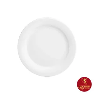 چینی زرین بشقاب تخت 25 (غذا خوری) سفید هتلی