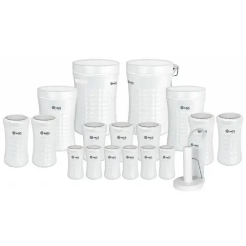 سرویس آشپزخانه سفيد 18 پارچه کريستالی ام جی اس MGS