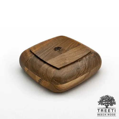 پیاله چوبی مربع تریتی متوسط 23 سانتی کوپولا W2229