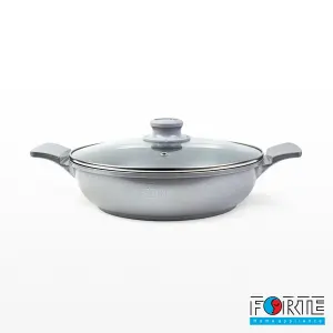 تابه گرانیتی فورته مدل اسکار پلاس سایز 28 رنگ نقره ای