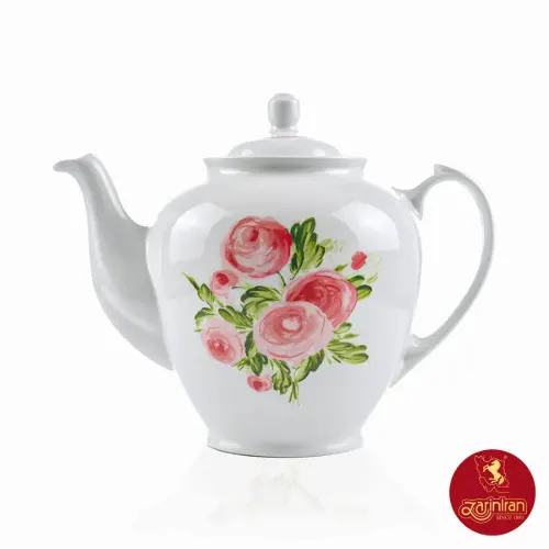 قوری چای هیئتی چینی زرین طرح رزمونت