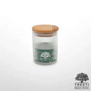 بانکه ادویه تیریتی G5106 شیشه ای با درب چوبی قطر 6 ارتفاع 8 تارا