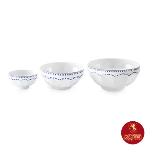 چینی زرین سرویس 13 پارچه پیاله نئوکلاسیک طرح فرانسیس سرمه ای