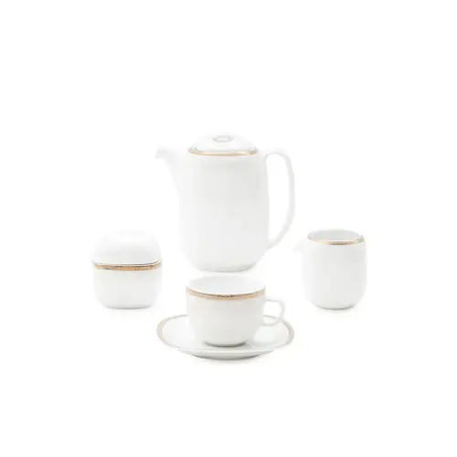 چینی زرین سرویس 12 نفره کواترو طرح ریوا طلایی