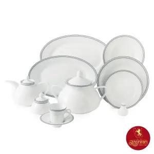 چینی زرین سرویس 12 نفره شهرزاد طرح وایت رز با بهترین کیفیت