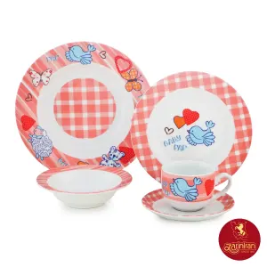 چینی زرین سرویس 5 پارچه کودک طرح بیبی پَپ