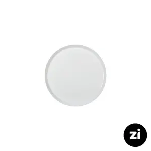 بشقاب تخت چینی زرین فرم اس سفید سایز 15