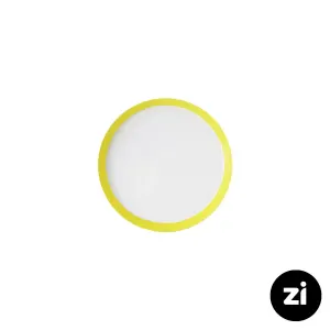 بشقاب تخت چینی زرین فرم اس پاستل لیمویی سایز 15