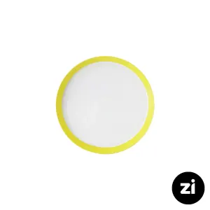 بشقاب تخت چینی زرین فرم اس پاستل لیمویی سایز 18