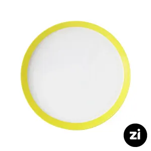 بشقاب تخت چینی زرین فرم اس پاستل لیمویی سایز 30